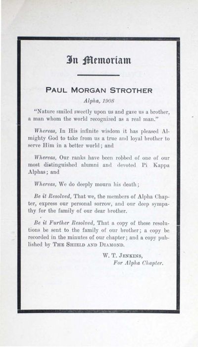 In Memoriam: Paul Morgan Strother